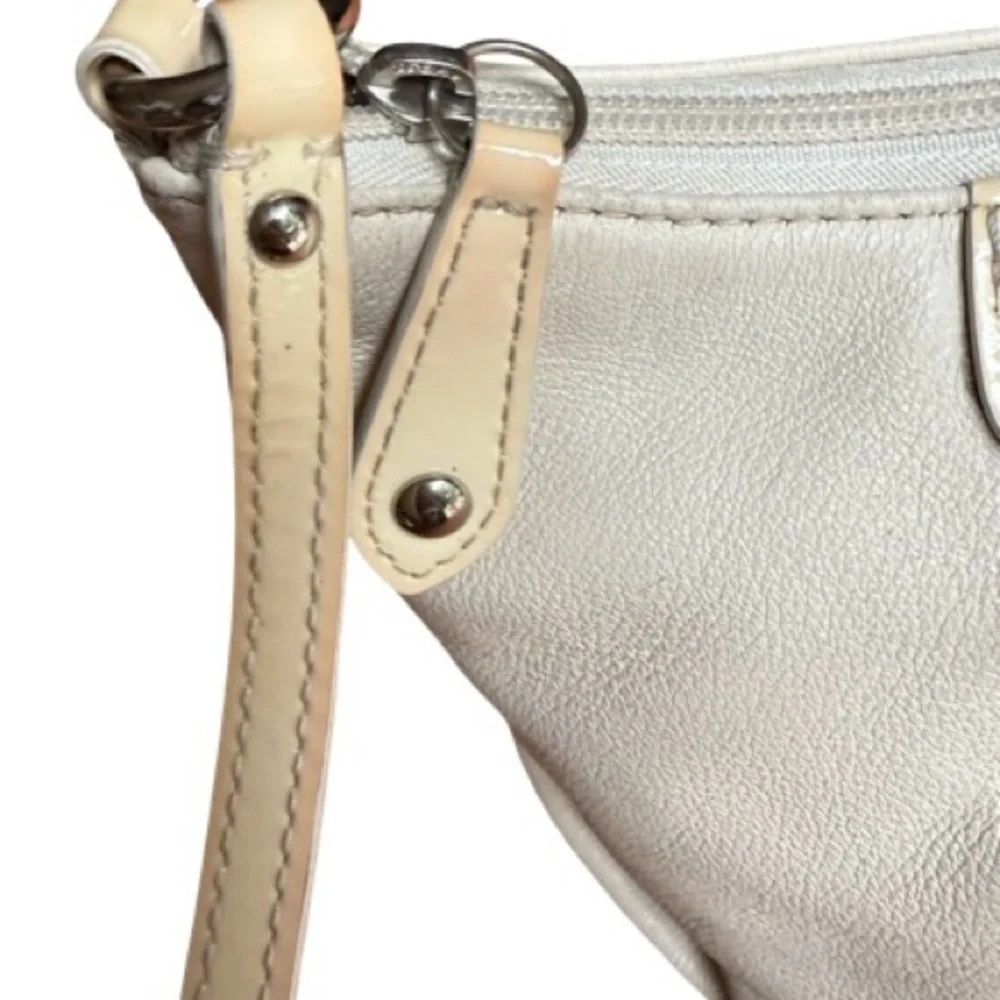 Coach Cream Crossbody Bag with Logo Tag